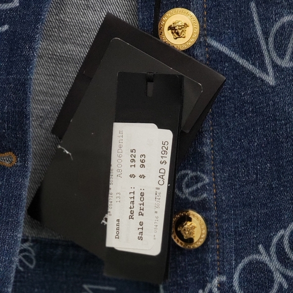 ***SOLD***100% Authentic Versace Logo Denim Jacket - Picture 5 of 13